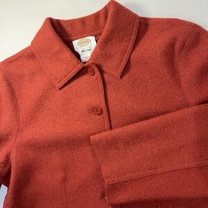 Vtg Talbots Alpaca Wool Blend Button Up Jacket Rust Womens L Classic Outdoor